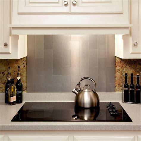 black stainless backsplash|stainless steel tile backsplash lowe's.